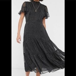 Whistles High neck black/multi midi/maxi dress - NWT